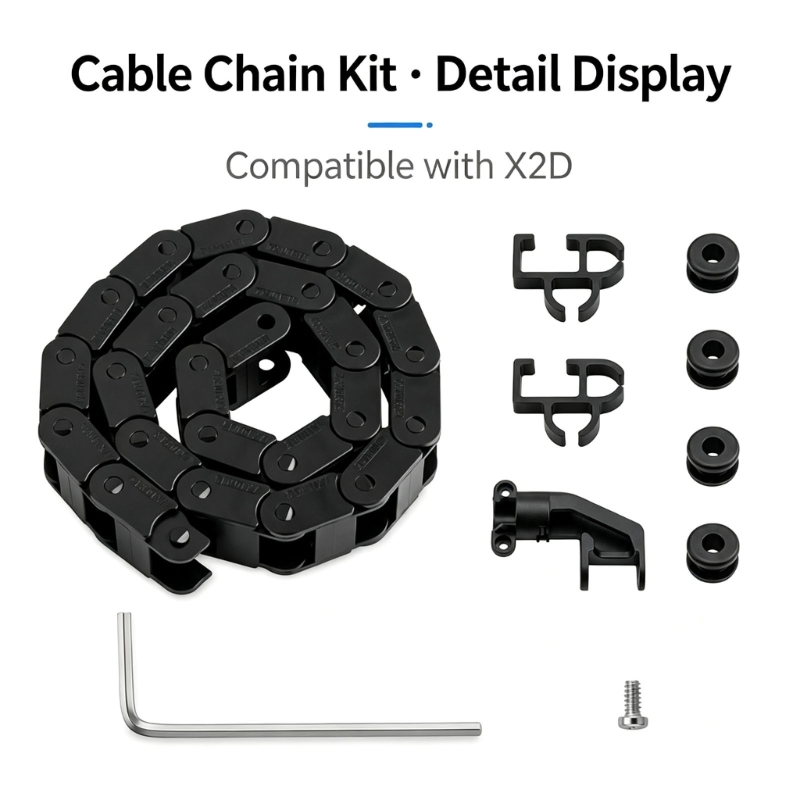 3D Printer Cable Chain - โซ่ลากสายเคเบิลแบบบริดจ์สำหรับ Lab X2D, ส่วนเชื่อมต่อแบบข้อต่อ การเคลื่อนย้ายสายเคเบิลเครื่องพิมพ์ 3D