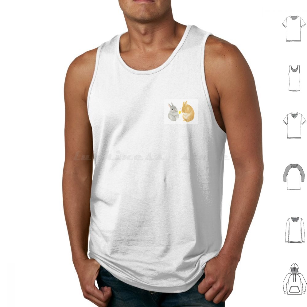 3D Printing Rabbit - เสื้อกล้ามลายกระต่าย เสื้อกั๊กแขนกุด ลายสัตว์ กระต่ายสีเทา กระต่ายสีเหลือง รัก