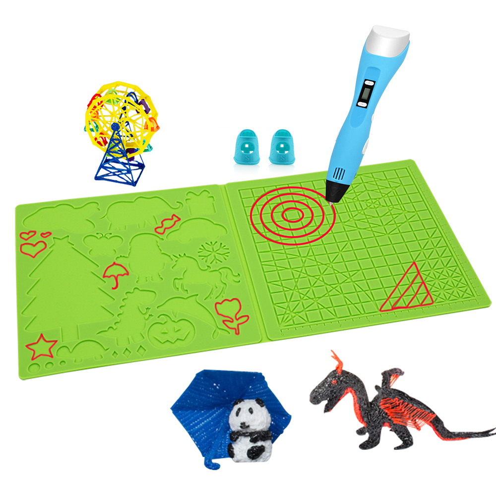 3D Printing Template - 3D การพิมพ์ปากกาซิลิโคน Pad พื้นฐานเรขาคณิตแม่แบบ 2 หมวกซิลิโคน