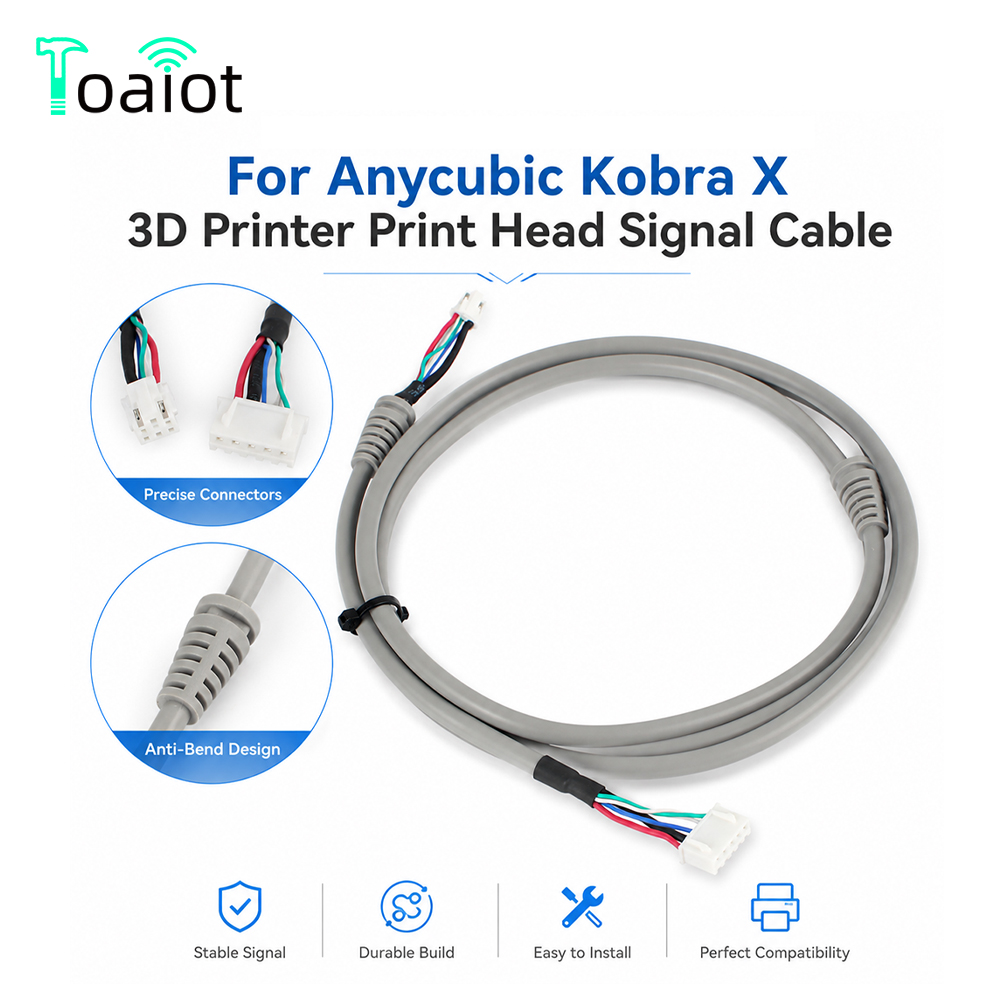 3D Printer Cable Chain - สายสัญญาณหัวพิมพ์สำหรับเครื่องพิมพ์ 3D Anycubic Kobra X ทนทานและให้การส่งสัญญาณที่เชื่อถือได้สำหรับเครื่องพิมพ์