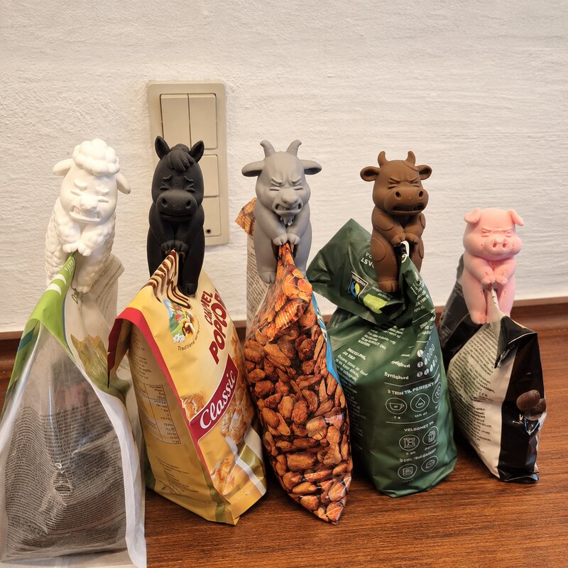 3D Printing Food - คลิปหนีบถุงขนมรูปสัตว์โกรธ พิมพ์ 3 มิติ 6 แบบ