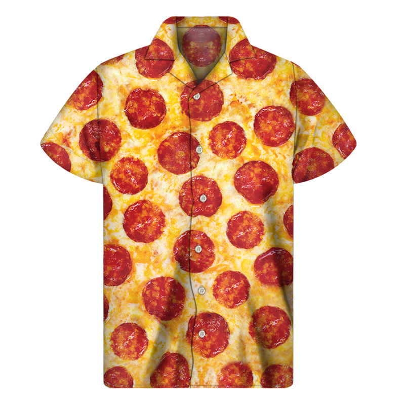 เสื้อเชิ้ตฮาวายลายพิซซ่าการ์ตู - 3D Printing Food บทวิจารณ์และราคา