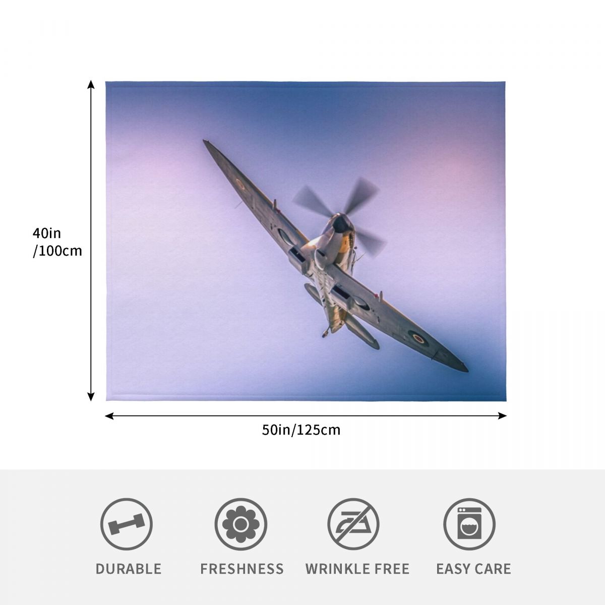 ผ้าห่มสปิตไฟร์สุดคลาสสิก ดีไซน - 3D Printing Icon บทวิจารณ์และราคา