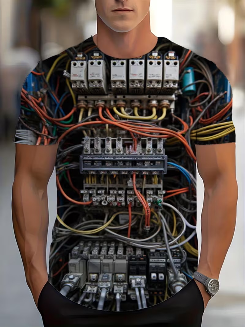 เสื้อยืดพิมพ์ลาย 3 มิติ วงจรไฟ - 3D Printing Engineer บทวิจารณ์และราคา