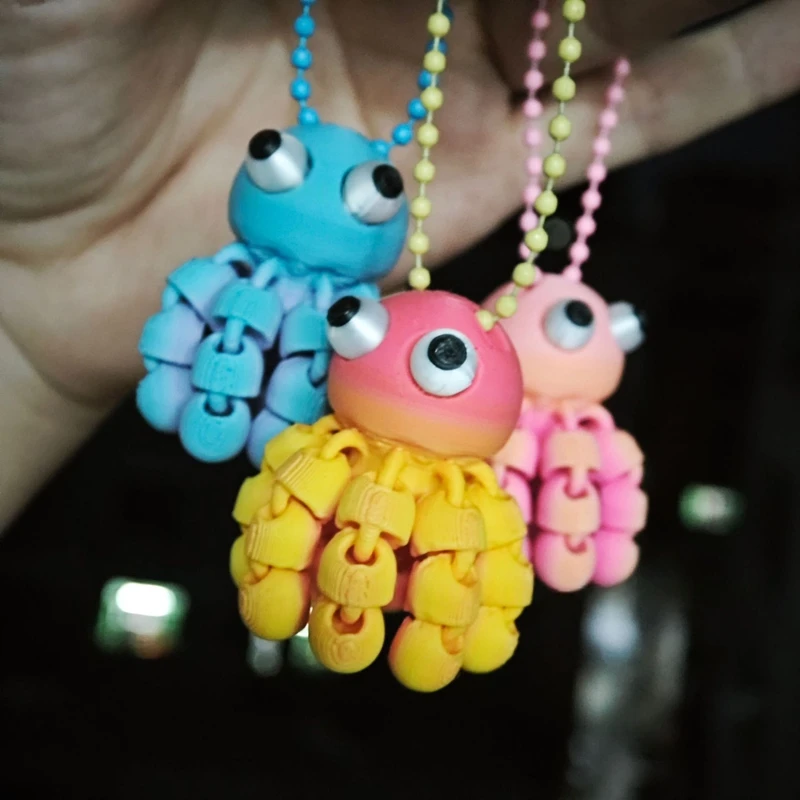 พวงกุญแจปลาหมึกน้อยน่ารักแบบหล - 3D Printing Keychain บทวิจารณ์และราคา