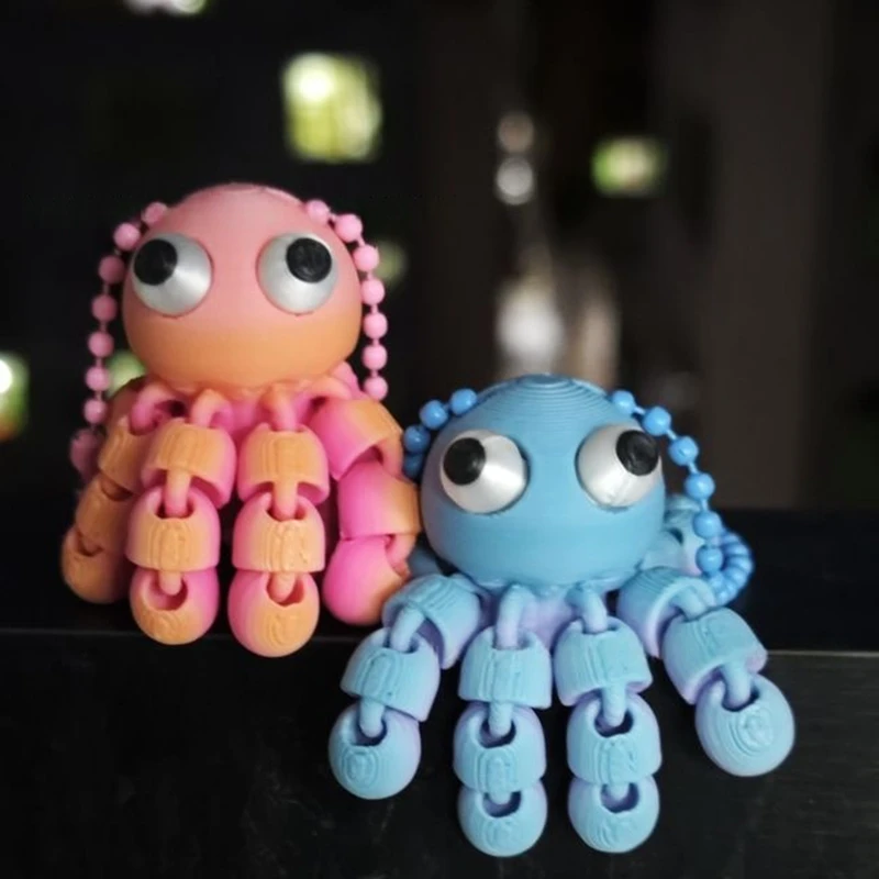 พวงกุญแจปลาหมึกน้อยน่ารักแบบหล - 3D Printing Keychain บทวิจารณ์และราคา