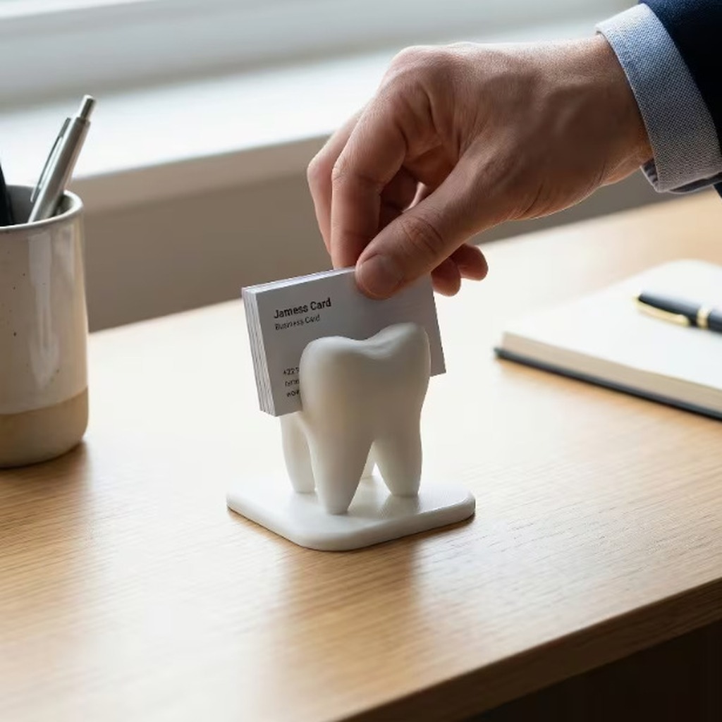 ที่วางนามบัตรรูปฟันสีขาวพิมพ์  - 3D Printing Dental บทวิจารณ์และราคา