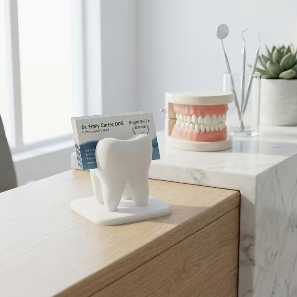 ที่วางนามบัตรรูปฟันสีขาวพิมพ์  - 3D Printing Dental บทวิจารณ์และราคา